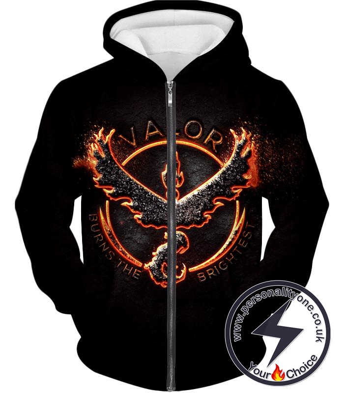 Pokemon Legendary Fire Pokemon Moltress Quoted Logo Super Cool Black Zip Up Hoodie